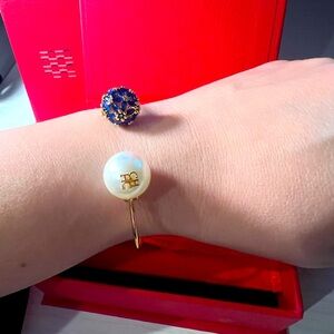 CH Gold Bracelet with Blue and White Accents